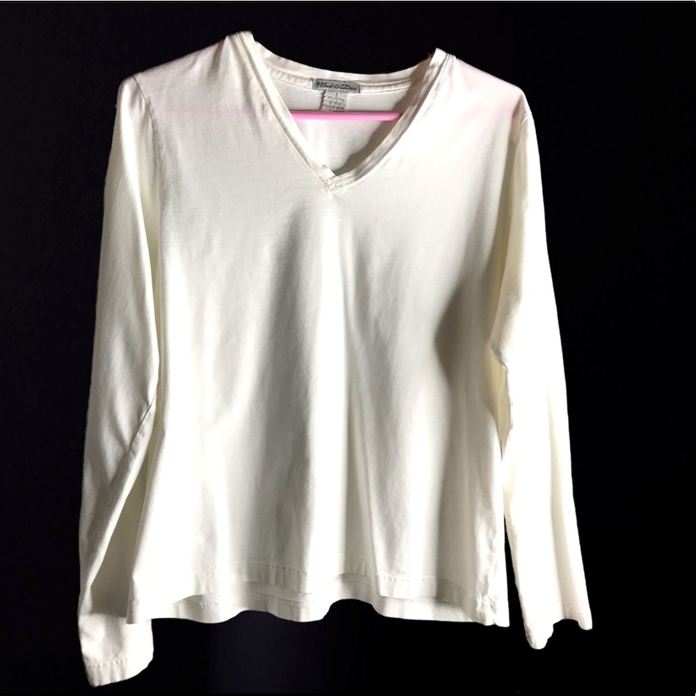 Mod-o-doc creamy white long sleeve v neck Tshirt.